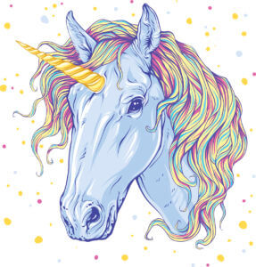 Magic realistic unicorn. Vector illustration