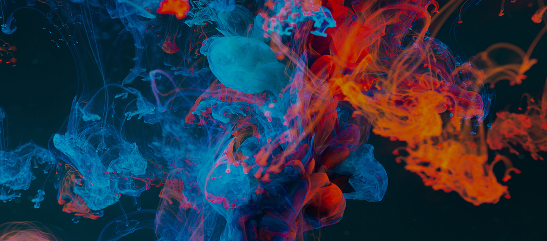 abstract picture of blue and orange smoke